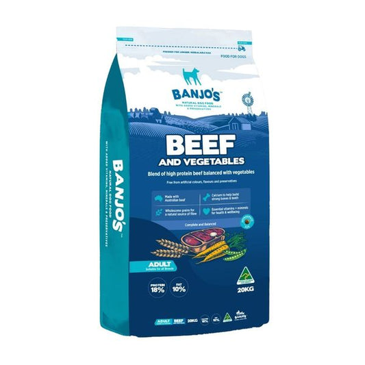 BANJO BEEF & VEG DOG FOOD 20KG