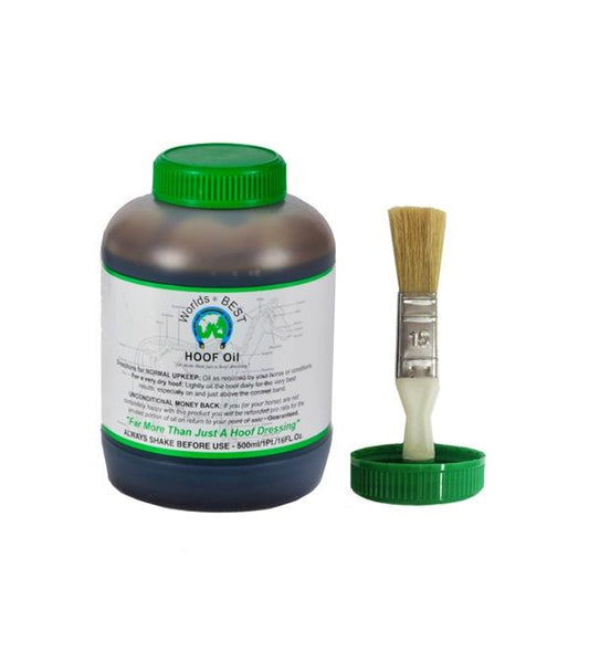 Worlds Best Hoof OIl 500ml Jar with Brush