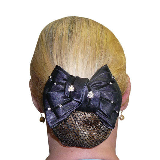 Eureka - Diamonte Flowers Show Bow & Hair Net