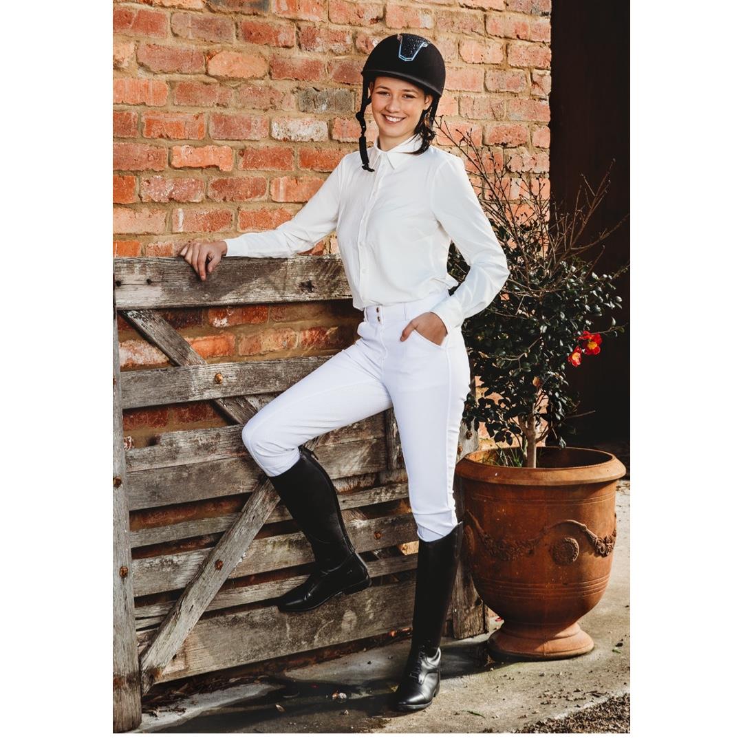 Showcraft - Classic Silicon Seat Jodhpurs ADULT BLACK AND WHITE